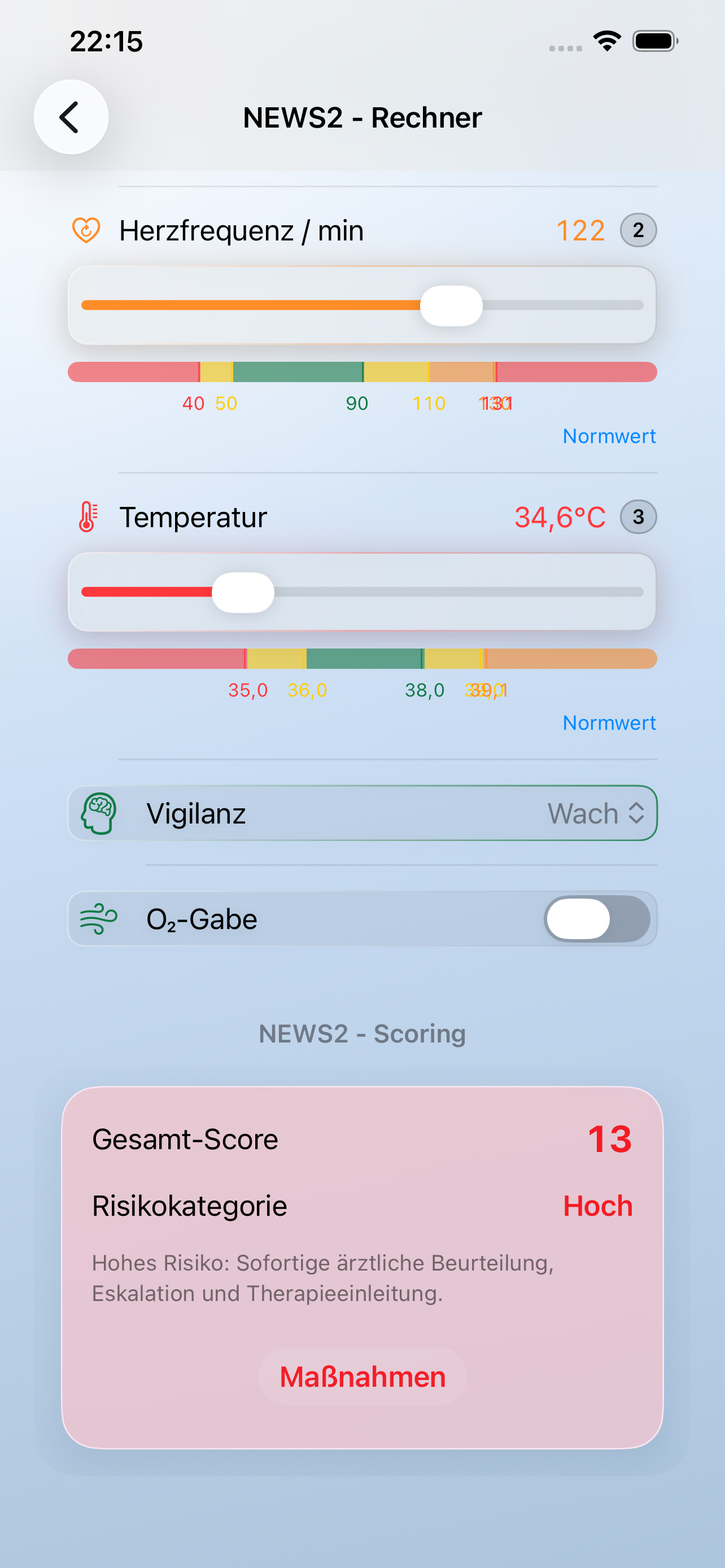 NEWS2score Screenshot 3